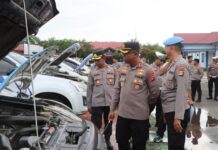 Kapolres Pasangkayu Cek Langsung Kendaraan Dinas, Pastikan Siap Operasional