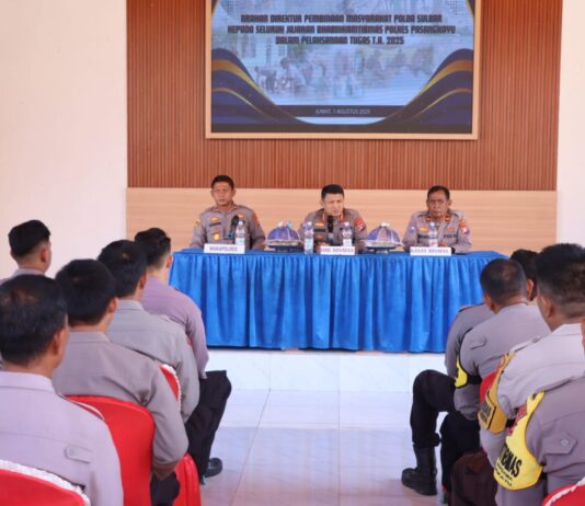 Dir Binmas Polda Sulbar Beri Pengarahan Strategis kepada Bhabinkamtibmas Polres Pasangkayu