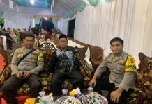 Ciptakan Kamtibmas Kondusif, Polsek Bambalamotu Kawal Pesta Pernikahan di Kalukunangka