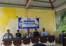 Perkuat Kemitraan, Polsek Sarudu Hadiri Pengukuhan Perangkat Desa Doda