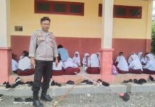 Bhabinkamtibmas Pantau Kegiatan Pemberian Makanan Bergizi Gratis (MBG) di Wilayah Hukum Polsek Sarudu