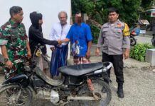Bhabinkamtibmas Polsek Bambalamotu Bersama Babinsa Temukan Motor yang Diduga Hasil Curian di Desa Kalukunangka