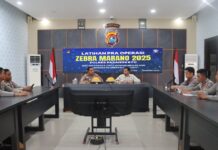 Kabag Ops Membuka Latihan Pra Operasi “Zebra Marano 2025” Polres Pasangkayu