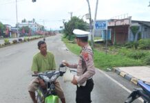 Sat Lantas Polres Pasangkayu Gelar Himbauan dan Edukasi di Kawasan Tertib Lalu Lintas