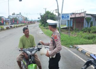 Sat Lantas Polres Pasangkayu Gelar Himbauan dan Edukasi di Kawasan Tertib Lalu Lintas