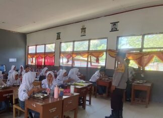 Polsek Baras Intensif Pantau Program Makanan Bergizi Gratis di Sekolah-Sekolah Sarudu