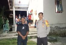 Bhabinkamtibmas Bambalamotu Polres Pasangkayu Pastikan Ibadah PKW di Gereja Bala Keselamatan Duria Sulapa Berjalan Aman