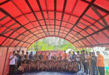 Bhabinkamtibmas Bambalamotu Hadiri Pencanangan Gerakan Desa Tangguh Bencana di Desa Pangiang