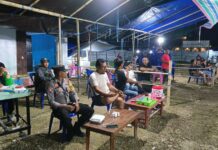 Bhabinkamtibmas Pastikan Turnamen Bola Voli Mila Syam Cup I Berjalan Aman dan Kondusif