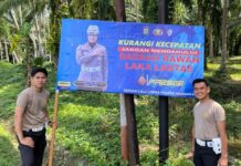 Tekan Angka Kecelakaan, Sat Lantas Polres Pasangkayu Pasang Spanduk Himbauan di Titik Rawan