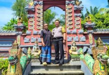 Pererat Silaturahmi, Bhabinkamtibmas Polsek Baras Sambangi Tokoh Agama Hindu di Bulutaba