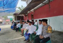 Bhabinkamtibmas Polsek Sarudu Hadiri Istighotsah dan Haul Jam’ul Jawami di Ponpes Thoriqul Ulum Tirtabuana