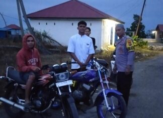 Subuh Penuh Makna, Polsek Sarudu Hadir Jaga Ketertiban di Anjungan Pantai Sarudu