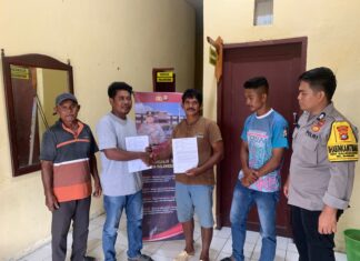 Bhabinkamtibmas Polsek Bambalamotu Berhasil Mediasi Kasus Laka Lantas, Kedua Pihak Sepakat Damai Secara Kekeluargaan