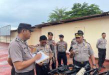 Pastikan Kesiapsiagaan Personel, Polres Pasangkayu Laksanakan Pemeriksaan Senjata Api Inventaris