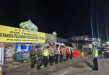 Apel Malam Personel Ops Ketupat Marano 2026 di Pos Pam Terpadu Bundaran Smart Pasangkayu