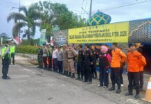 Perkuat Kesiapan Pengamanan Idulfitri, Personel Operasi Ketupat Marano 2026 Apel Pagi di Bundaran Smart