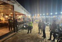 Personel Pos Pam Sarjo Gelar Patroli Malam Hari, Wujudkan Situasi Aman dan Kondusif di Wilayah Operasi Ketupat Marano 2026