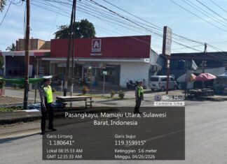 Patroli Rutin Minggu Pagi, Polisi Lalu Lintas Pasangkayu Pastikan Arus Tetap Lancar