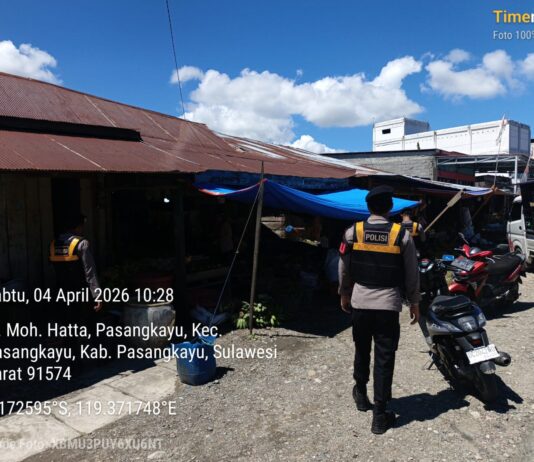 Sasar Alfamidi hingga Pasar Tumpah, Patroli Pagi Sat Samapta Polres Pasangkayu Perkuat Keamanan