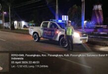 Satlantas Polres Pasangkayu Patroli Malam, Pertamina hingga Bundaran Smart Jadi Sasaran Pemantauan