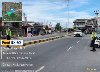Patroli Rutin Jelang Akhir Pekan, Sat Lantas Polres Pasangkayu Pastikan Kamtibmas Kondusif