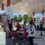 Patroli Rutin, Sat Samapta Polres Pasangkayu Sambangi SPBU Bulu Cindolo untuk Jaga Kamtibmas