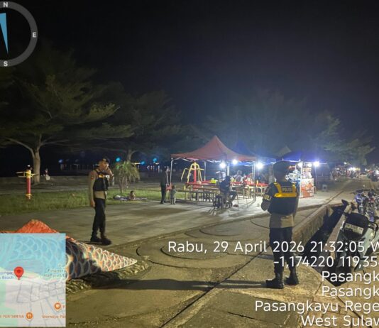 Tak Kenal Waktu! Sat Samapta Polres Pasangkayu Sisir Wilayah di Malam Hari