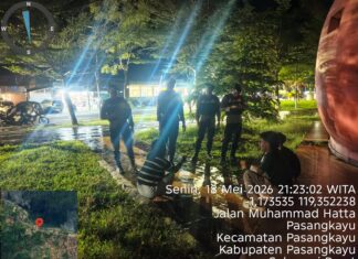 Jaga Keamanan Wilayah, Sat Samapta Polres Pasangkayu Gelar Patroli Malam