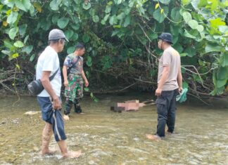 Polsek Sarudu Gerak Cepat Datangi TKP Penemuan Pria Meninggal di Sungai Kuma