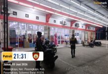 Patroli Malam Sat Samapta Polres Pasangkayu Intensif, Jaga Kamtibmas dan Ciptakan Rasa Aman bagi Warga