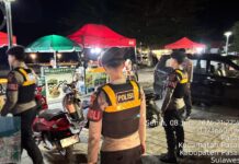 Saat Warga Terlelap, Sat Samapta Polres Pasangkayu Tetap Siaga Jaga Keamanan