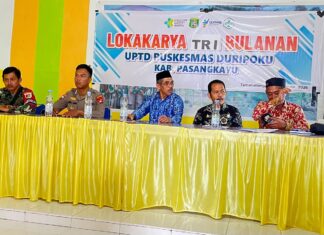 Bhabinkamtibmas Hadiri Lokakarya Tri Bulanan Puskesmas Duripoku, Wujud Sinergi Polri Dukung Pelayanan Kesehatan Masyarakat.