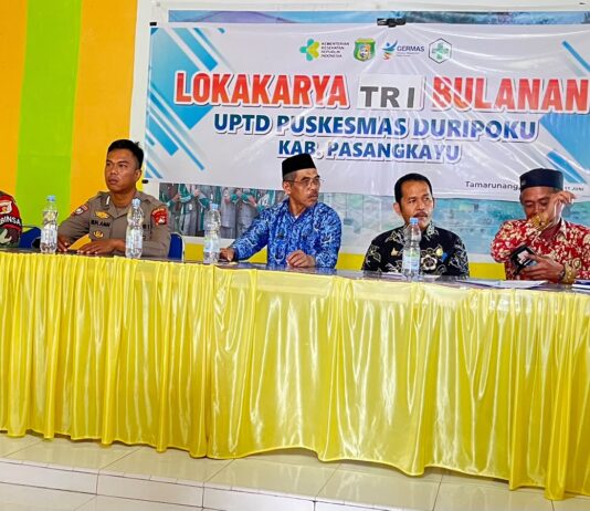 Bhabinkamtibmas Hadiri Lokakarya Tri Bulanan Puskesmas Duripoku, Wujud Sinergi Polri Dukung Pelayanan Kesehatan Masyarakat.