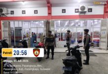 Patroli Malam Sat Samapta Polres Pasangkayu Intensif, Ciptakan Rasa Aman dan Cegah Gangguan Kamtibmas