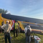 Diduga Akibat Baut Roda Terlepas, Bus Masuk Jurang di Tikke Raya, Satlantas Polres Pasangkayu Lakukan Penanganan
