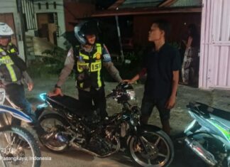 Satlantas Polres Pasangkayu Sikat 8 Motor Knalpot Brong dalam Razia Malam