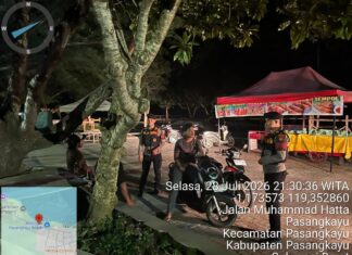 Patroli Malam Sat Samapta Polres Pasangkayu, Hadirkan Rasa Aman Bagi Masyarakat