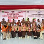 Semarak HUT Pramuka ke-65, Bhabinkamtibmas Hadiri Apel Besar dan Latihan Gabungan V Kwartir Ranting Pedongga