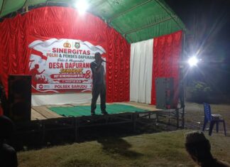 Semarak HUT RI ke-81, Polsek Sarudu dan Pemdes Dapurang Meriahkan Malam Kemerdekaan Lewat Lomba Karaoke