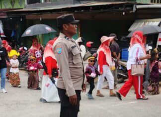 Polsek Baras Amankan Karnaval Semarak HUT RI ke-81, Arus Lalu Lintas Tetap Lancar