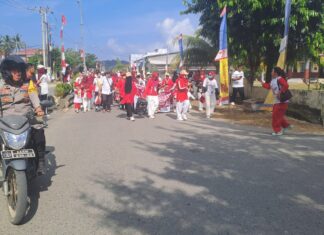 Bhabinkamtibmas Hadir Berikan Rasa Aman dalam Jalan Santai TK Pratama