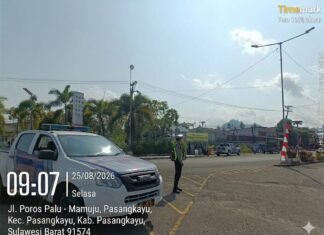 Patroli Rutin Sat Lantas Polres Pasangkayu Pastikan Kamseltibcarlantas Tetap Kondusif