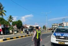 Patroli Rutin Satlantas Polres Pasangkayu, Hadir Jaga Kamseltibcarlantas Tetap Aman dan Kondusif