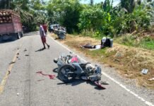 Kecelakaan di Tikungan Tajam, Personel Polsek Sarudu Datangi TKP
