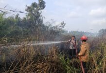 Polres Pasangkayu Bersama Damkar Gerak Cepat Padamkan Kebakaran Lahan Nonproduktif di Dusun Kalindu