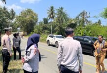 Subdit Kamsel Ditlantas Polda Sulbar Survei Sarpra Lalu Lintas di Wilayah Polres Pasangkayu