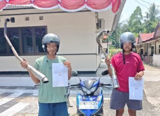 Cegah Balap Liar dan Knalpot Brong, Polsek Baras Amankan Dua Motor di Desa Bajawali