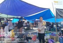 Sambangi Pasar Benggaulu, Bhabinkamtibmas Hadir Berikan Rasa Aman bagi Warga