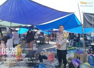 Sambangi Pasar Benggaulu, Bhabinkamtibmas Hadir Berikan Rasa Aman bagi Warga